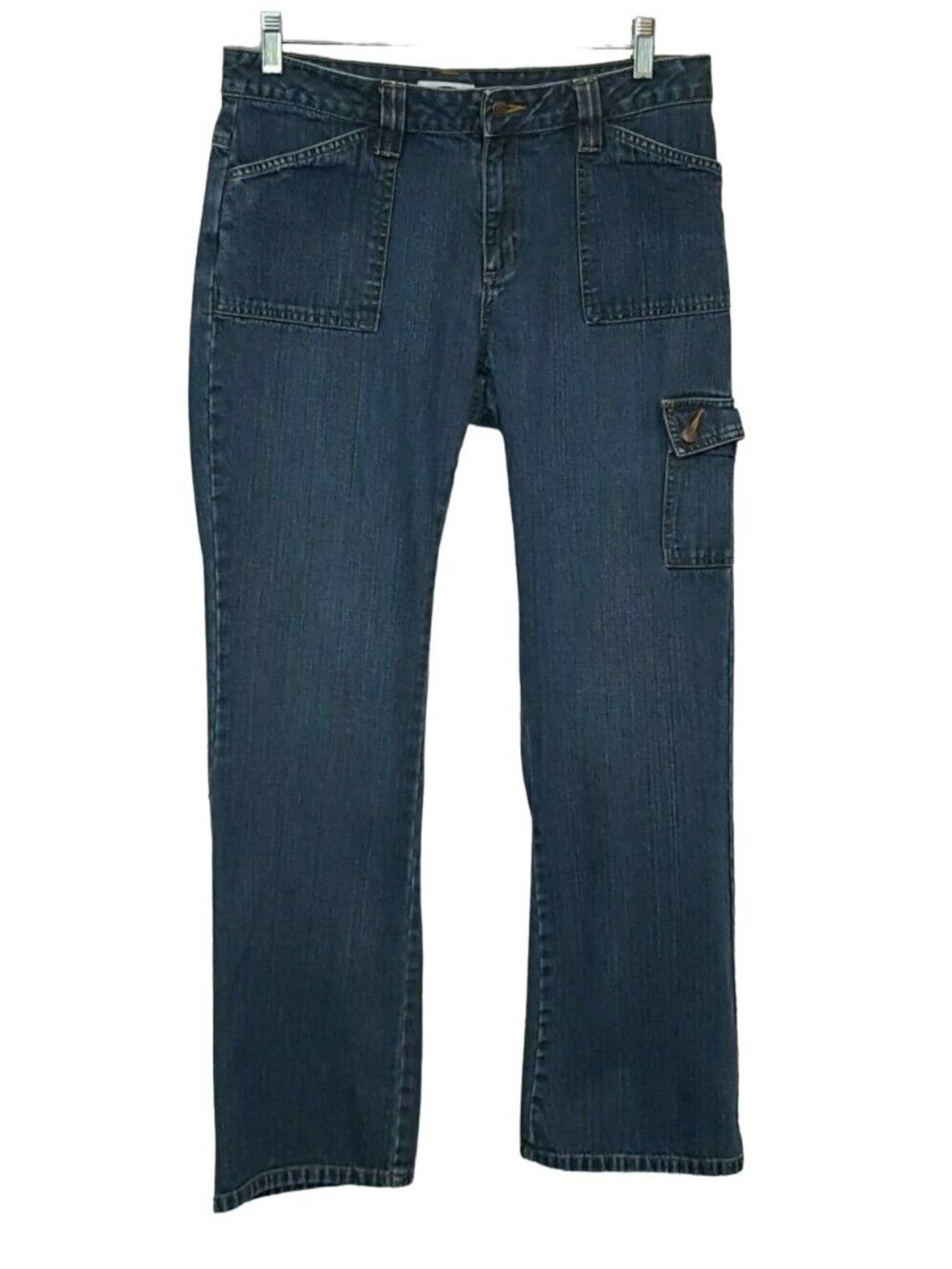 Old Navy Utility Jeans Women 10 Boot Cut Denim Patch Pocket Blue Jeans Casual‎